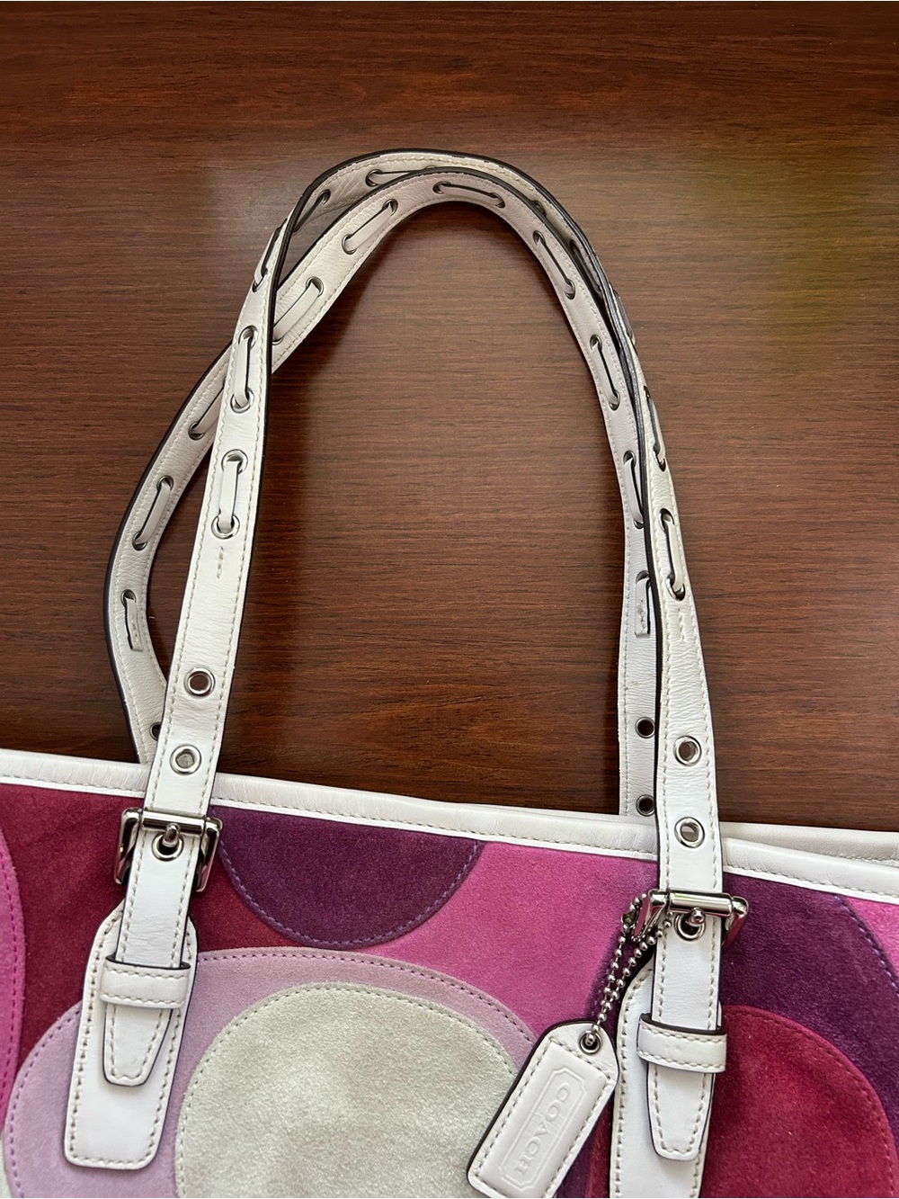 Y2K Coach Pink Suede Optic Tote - Picture 9 of 10